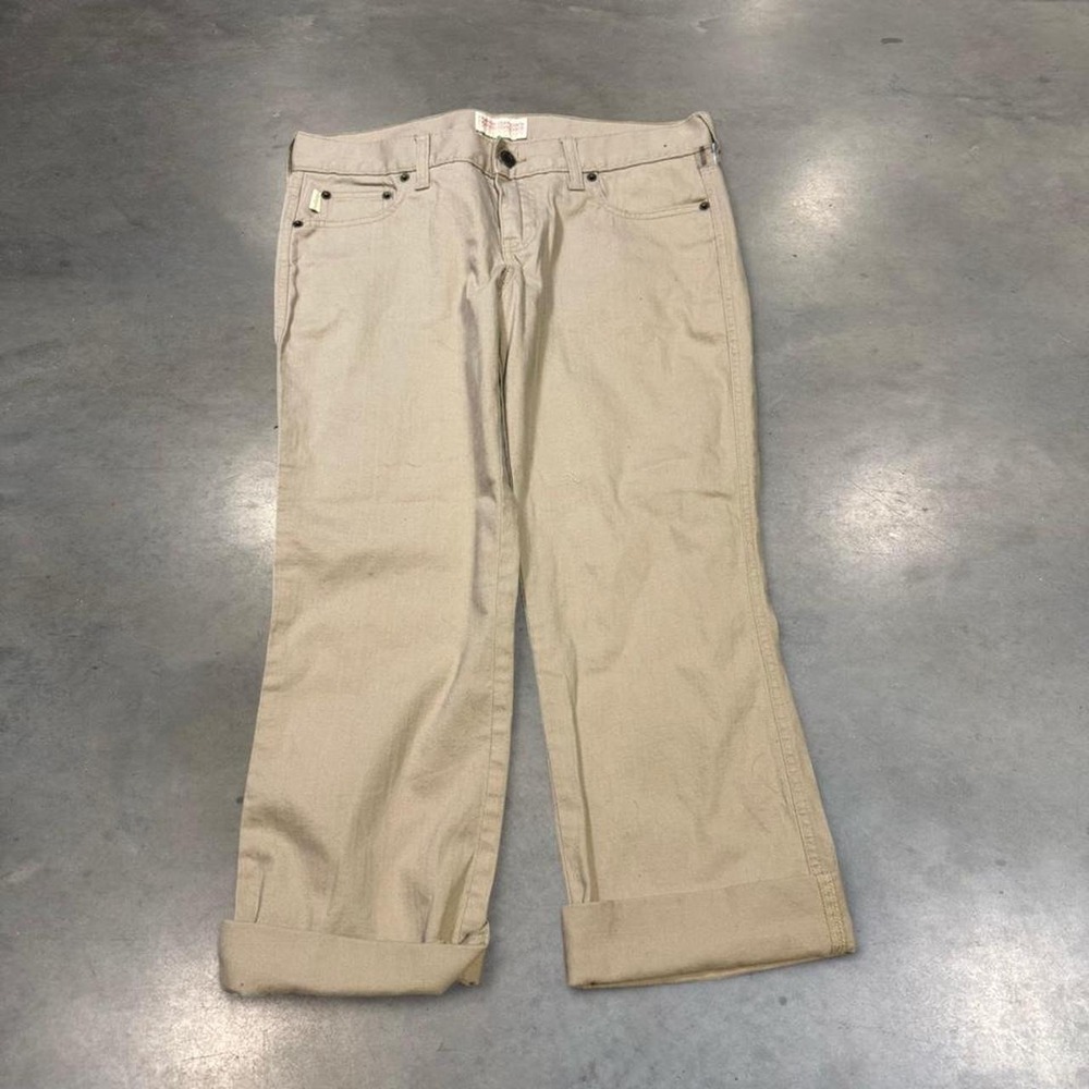 Hollister Khaki Brown Capri Pants Y2K Cuffed Tan Low Rise Size 5